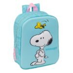 Snoopy Mochila Infantil Preescolar Relieve Frontal 3D Azul