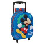 Disney Mickey Mouse Mochila con Carro Relieve Frontal 3D Multicolor