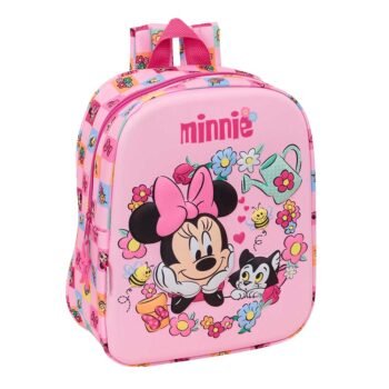 Disney Minnie Mouse Mochila Infantil Preescolar Relieve Frontal 3D Rosa
