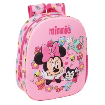 Disney Minnie Mouse Mochila Infantil Preescolar Relieve Frontal 3D Rosa