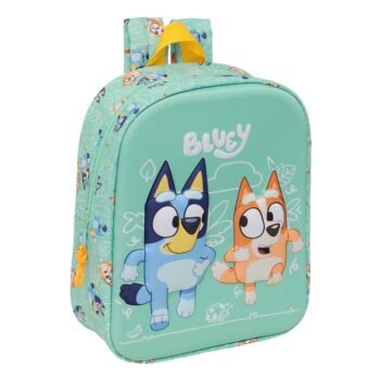 Bluey Mochila Infantil Preescolar Rr Relieve Frontal 3D Verde