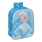Disney Frozen Mochila Infantil Preescolar Relieve Frontal 3D Azul