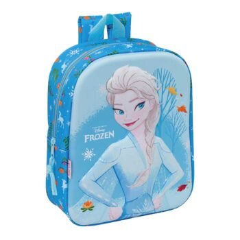 Disney Frozen Mochila Infantil Preescolar Relieve Frontal 3D Azul