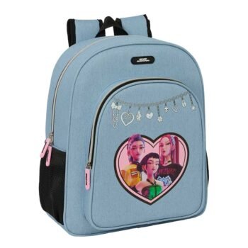 K-Pop Demon Hunters Mochila K - Pop Doble Adaptable a Azul