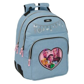 K-Pop Demon Hunters Mochila K - Pop Doble Adaptable a Azul