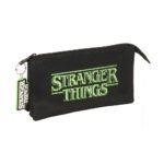 Stranger Things Estuche Portatodo Triple Negro