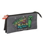 Minecraft Estuche Portatodo Rr Triple Negro
