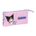 Sanrio Kuromi Estuche Portatodo Triple Rosa