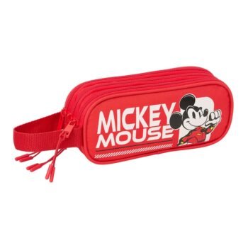 Disney Mickey Mouse Estuche Portatodo Triple Rojo