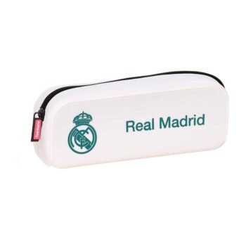 Real Madrid Estuche Portatodo Cuadrado Blanco
