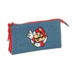 Super Mario Estuche Portatodo Triple Negro