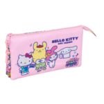Sanrio Hello Kitty Estuche Portatodo Triple Rosa