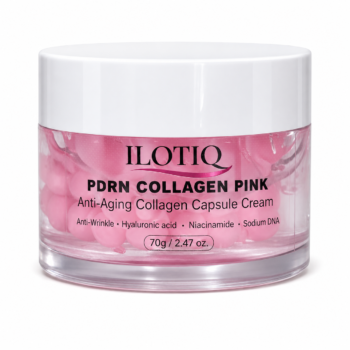 Crema Facial con Colágeno Rosa de Salmón PDRN – Hidratante con Ácido Hialurónico, Niacinamida, Glicerina, Manzanilla y Aceite Mineral – Cápsulas Antiarrugas" 70 gramos