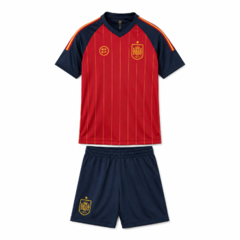 RFEF - Réplica Oficial de la Primera Equipación de la Selección Española de Fútbol 2026 - Minikit Pantalón y Camiseta de España para Niño Unisex - 100% Poliester Transpirable - Talla 14 Años