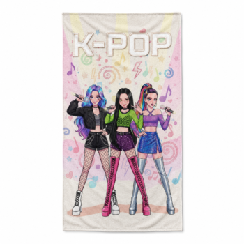 Toalla Microfibra K-POP Music Multicolor 70x140 cm - Playa, Piscina, Baño y Deporte