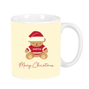 TAZA GRANDE OSITO BEIGE FELICES FIESTAS