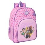 K-Pop Demon Hunters Mochila K - Pop Doble Adaptable a Rosa