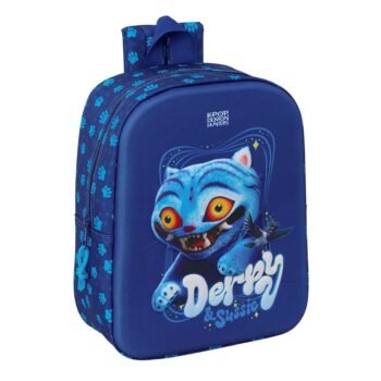 K-Pop Demon Hunters Mochila Infantil Preescolar K - Pop Relieve Frontal 3D Azul