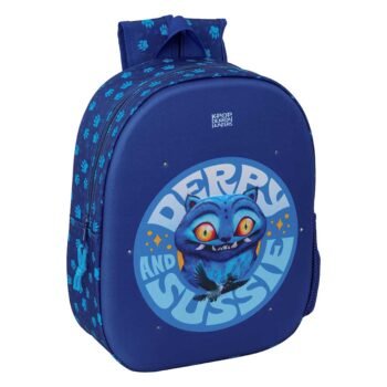 K-Pop Demon Hunters Mochila Infantil Preescolar K - Pop Relieve Frontal 3D Azul