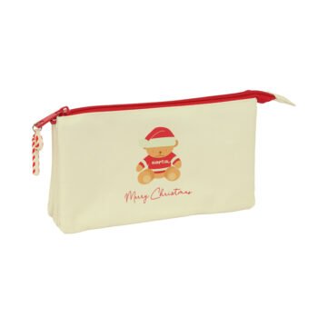 PORTATODO TRIPLE OSITO BEIGE FELICES FIESTAS