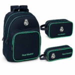Set Vuelta al Cole Real Madrid Azul Marino – Mochila, Neceser Doble y Estuche Doble